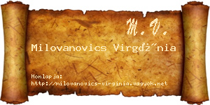 Milovanovics Virgínia névjegykártya